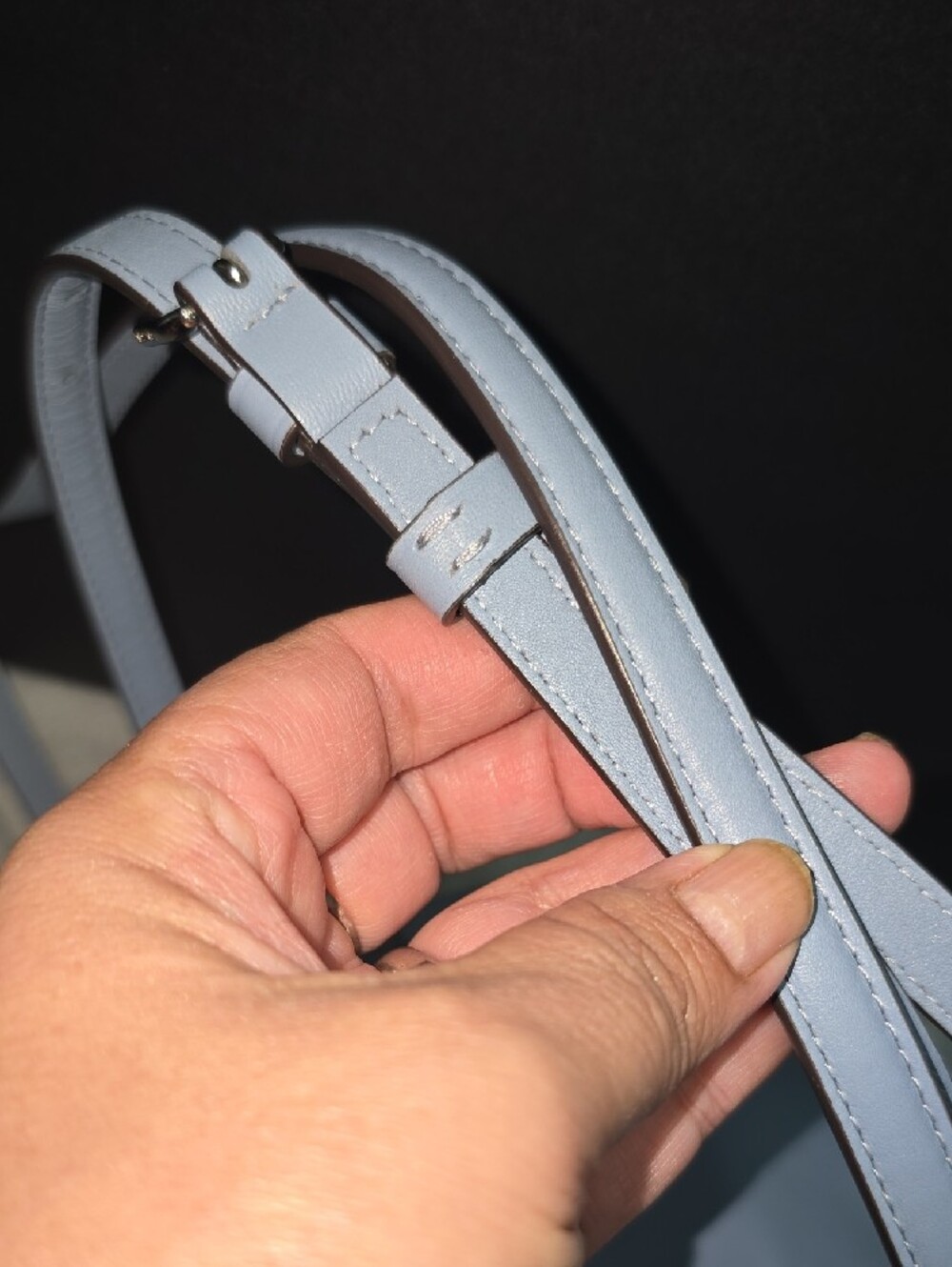 Coach Canten  Round Pebble Leather Crossbody in Light Blue - Picture 8 of 11